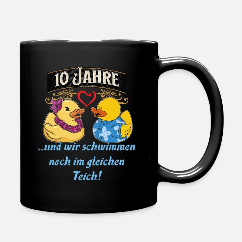 10 Jahrestag Geschenk, tolle 10 Jahre Jahrestag - Tasse einfarbig - Schwarz