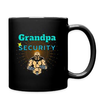 Grandpa Security, Grandfather Grandpa - Full Colour Mug - black - Right