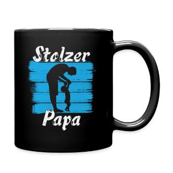 Stolzer Vater Papa voller Stolz Dad - Tasse einfarbig - Schwarz - Rechts