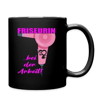 Friseurin wunderschönes Design für Friseurinen - Tasse einfarbig - Schwarz - Rechts