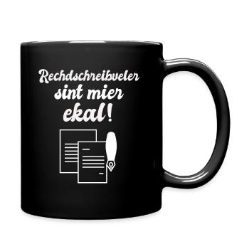 Rechtschreibfehler T-Shirt Schule Lehrer Schüler - Tasse einfarbig - Schwarz - Rechts