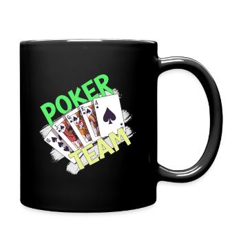 Poker Team Shirt zeigt das ihr zusammen gehört - Tasse einfarbig - Schwarz - Rechts