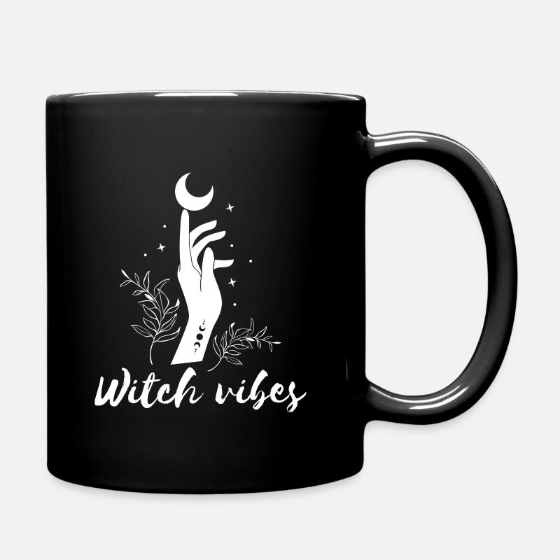 Witch vibes hand of witch moon and stars - Full Colour Mug - black