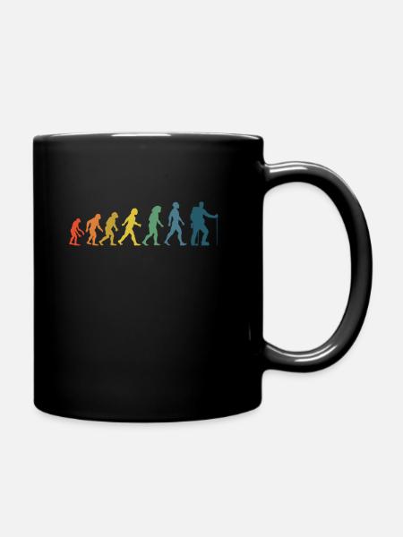 Wandern Evolution Berge Bergsteigen Klettern - Tasse einfarbig - Schwarz