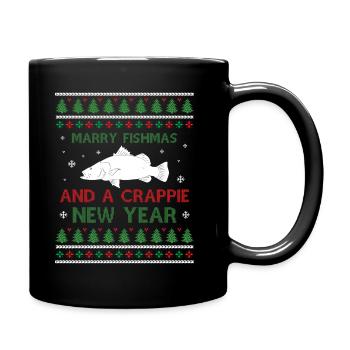 Merry Fishmas And A Crappie New Year - Dire moche - Mug uni - noir - Droite