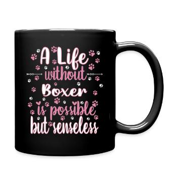 Leben Liebe Hunderasse Boxer Hund - Tasse einfarbig - Schwarz - Rechts