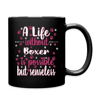 Leben Liebe Hunderasse Boxer Hund - Tasse einfarbig - Schwarz - Rechts