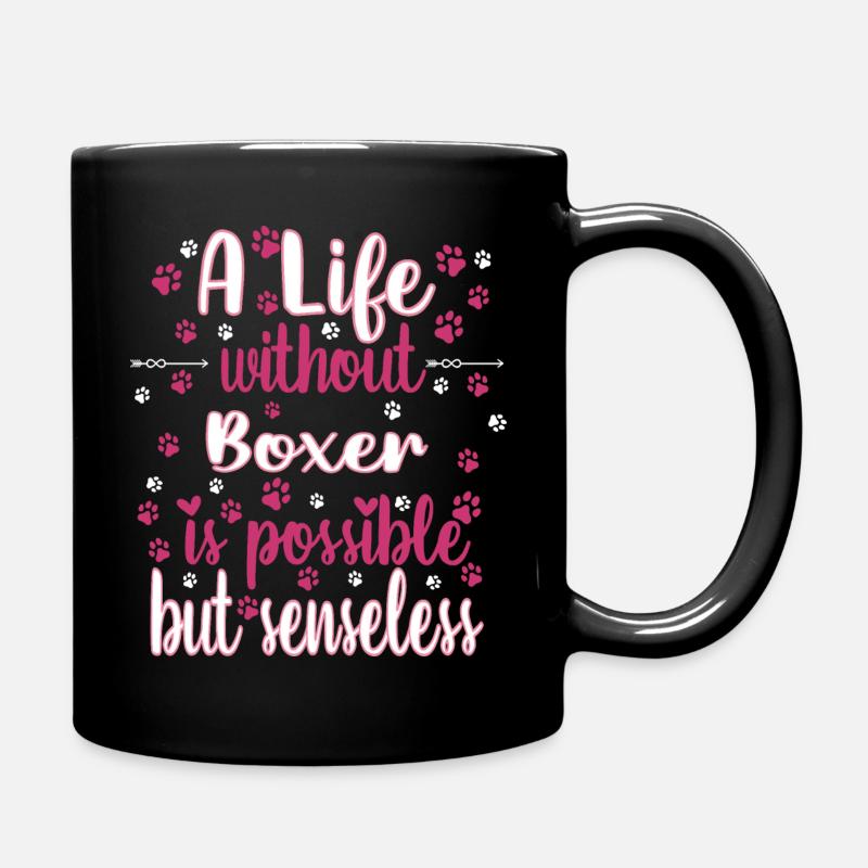 Leben Liebe Hunderasse Boxer Hund - Tasse einfarbig - Schwarz
