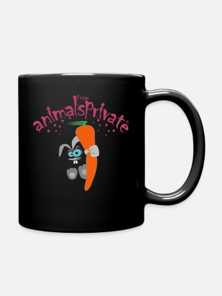 animalsprivate Hase bunt - Tasse einfarbig - Schwarz