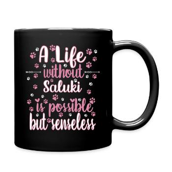 Leben Liebe Hunderasse Saluki Hund - Tasse einfarbig - Schwarz - Rechts