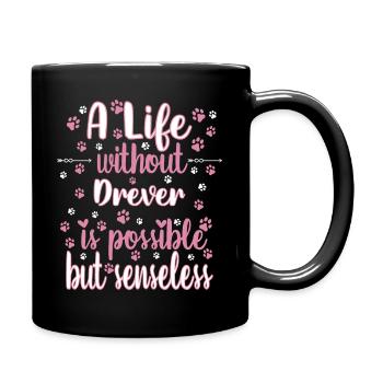 Hund Leben Liebe Hunderasse Drever - Tasse einfarbig - Schwarz - Rechts