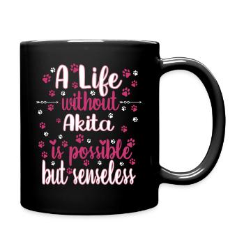 Hund Leben Liebe Hunderasse Akita - Tasse einfarbig - Schwarz - Rechts