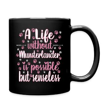Hund Leben Liebe Hunderasse Münsterländer - Tasse einfarbig - Schwarz - Rechts