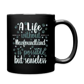 Hund Leben Liebe Hunderasse Neufundländer - Tasse einfarbig - Schwarz - Rechts