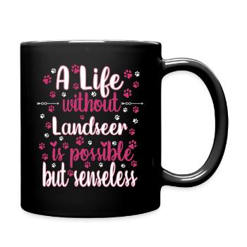 Hund Leben Liebe Hunderasse Landseer - Tasse einfarbig - Schwarz - Rechts