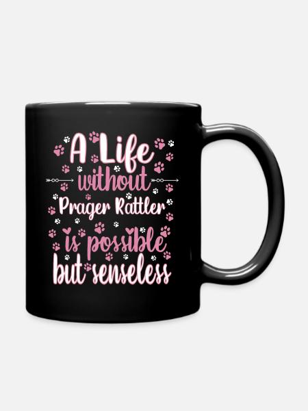 Hund Leben Liebe Hunderasse Prager Rattler - Tasse einfarbig - Schwarz