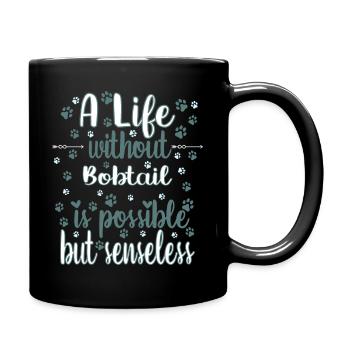 Hund Leben Liebe Hunderasse Bobtail - Tasse einfarbig - Schwarz - Rechts