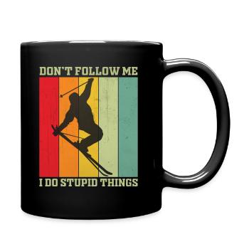 Snowboarding Don't Follow Me I Do Stupid Things Wi - Full Colour Mug - black - Right