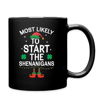 Elfe de Noël - Le plus susceptible de commencer le Shenanig - Mug uni - noir - Droite
