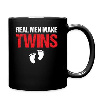 First Time Dad - Real Men Make Twins - Full Colour Mug - black - Right