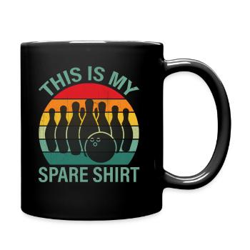 Bowling Smashing Pins - This Is My Spare - Tasse einfarbig - Schwarz - Rechts