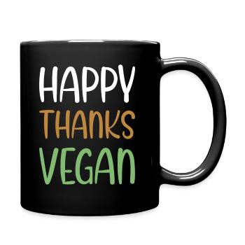 Happy Thanks Vegan - Thanksgiving - Mug uni - noir - Droite