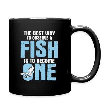 Apnoetaucher Freitaucher Taucher - Tasse einfarbig - Schwarz - Rechts