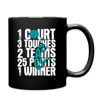 Volleyballer Spruch Für Volleyballspiel Volleyball - Tasse einfarbig - Schwarz - Rechts