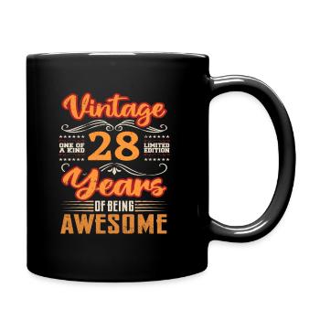 Vintage | 28 birthday gift ideas - Full Colour Mug - black - Right