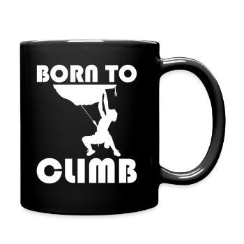 Bouldering Hiking Rock Climbing - Born to Climb - Full Colour Mug - black - Right