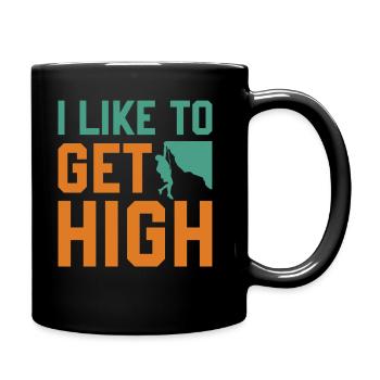 Bouldering Hiking Climbing - I Like To Get High - Tasse einfarbig - Schwarz - Rechts