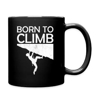Bouldering Hiking Rock Climbing - Born to Climb - Full Colour Mug - black - Right