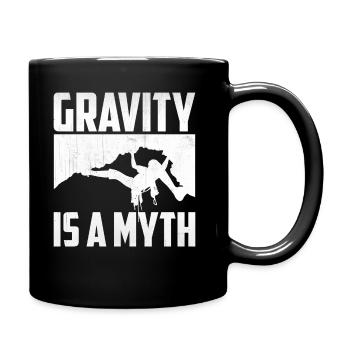Rock Climbing - Gravity Is A Myth - Full Colour Mug - black - Right
