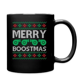 Engine Car Tuning Ugly Christmas - Merry Boostmas - Tasse einfarbig - Schwarz - Rechts