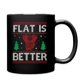 Engine Car Tuning Ugly Christmas - Flat Is Better - Tasse einfarbig - Schwarz - Rechts