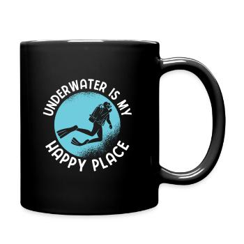 Apnoetaucher Freitaucher Taucher - Tasse einfarbig - Schwarz - Rechts