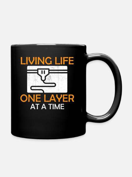 Impression 3D - Vivre une couche à la fois - Mug uni - noir
