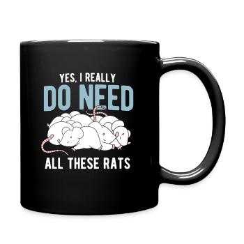 Nagetier Maus Ratte - Tasse einfarbig - Schwarz - Rechts