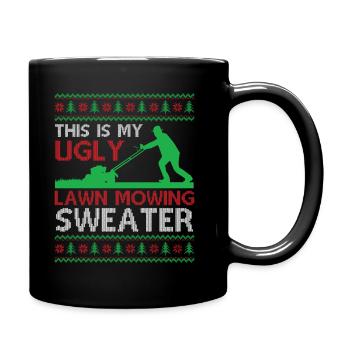 Blague de jardinage de Noël C’est ma moche pelouse Mowi - Mug uni - noir - Droite