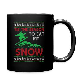 Snowboarding Ugly Christmas - Tis The Season To Ea - Tasse einfarbig - Schwarz - Rechts