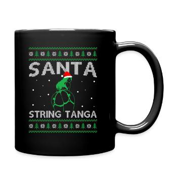 Père Noël portant une ficelle Tanga - Noël moche - Mug uni - noir - Droite