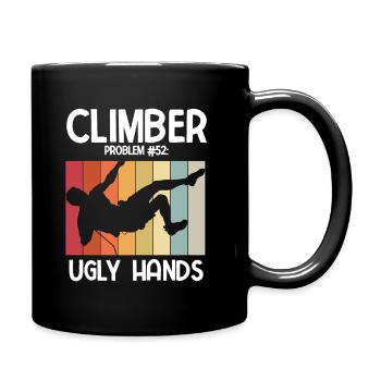 Klettern Bouldern - Tasse einfarbig - Schwarz - Rechts