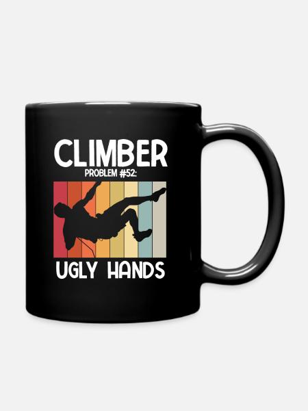 Klettern Bouldern - Tasse einfarbig - Schwarz