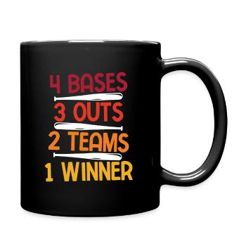 Baseball - Tasse einfarbig - Schwarz - Rechts