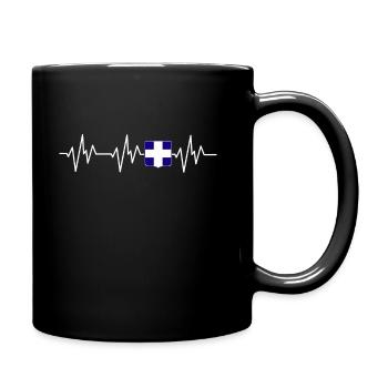 Grèce Drapeau grec Battement de cœur grec - Mug uni - noir - Droite