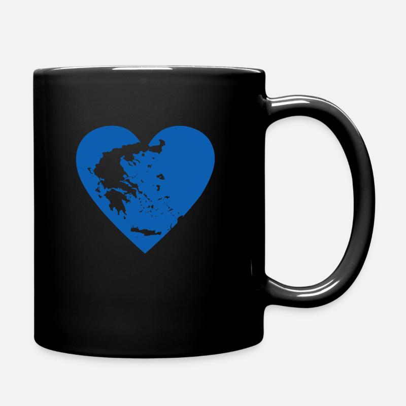Griechenland Herz Grieche - Tasse einfarbig - Schwarz