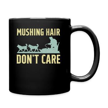 Chien de traîneau à dire slogan - Mushing Hair Don’t Ca - Mug uni - noir - Droite