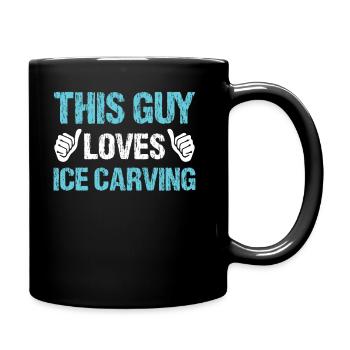Scie à chaîne de sculpture sur glace - Ce gars aime la sculpture sur glace - Mug uni - noir - Droite
