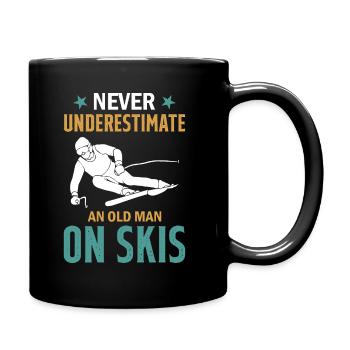 Ski Winter Skiing - Never Underestimate An Old Man - Tasse einfarbig - Schwarz - Rechts