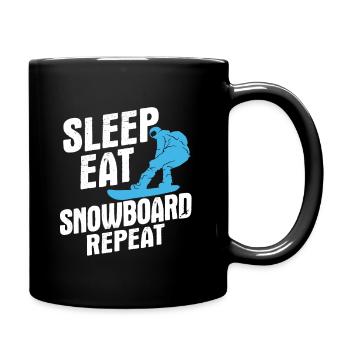Snowboard Spruch für Snowboarder - Tasse einfarbig - Schwarz - Rechts